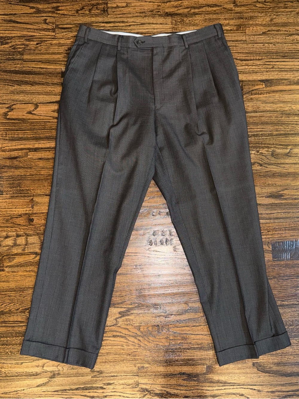 Turnbury Vintage Pleated Trouser Dress Pant 38x30 Grey